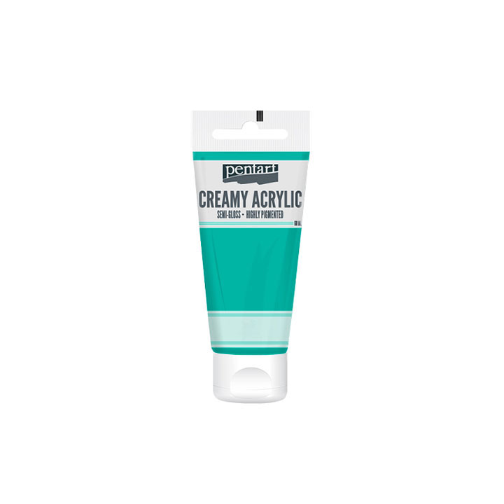 Кремообразна полублестяща акрилна боя Pentart 60 мл – Turquoise-green