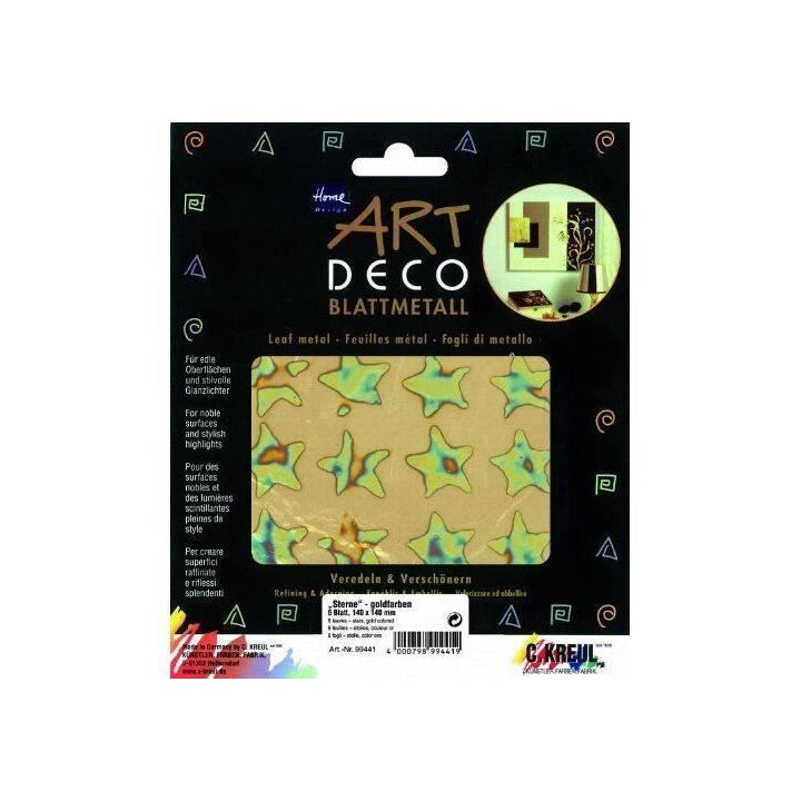 KREUL звезди от златно декоративно фолио 140 x 140 mm 6 бр. — изображение 1