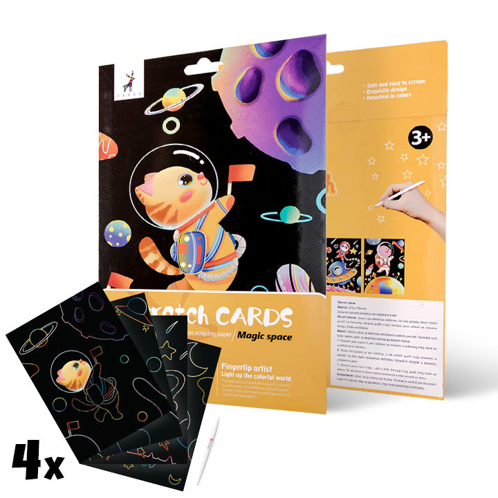 Магически картини за надраскване за деца - Magic space - 4 броя — изображение 1