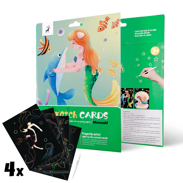 Магически картини за надраскване за деца - Mermaid - 4 броя — изображение 1