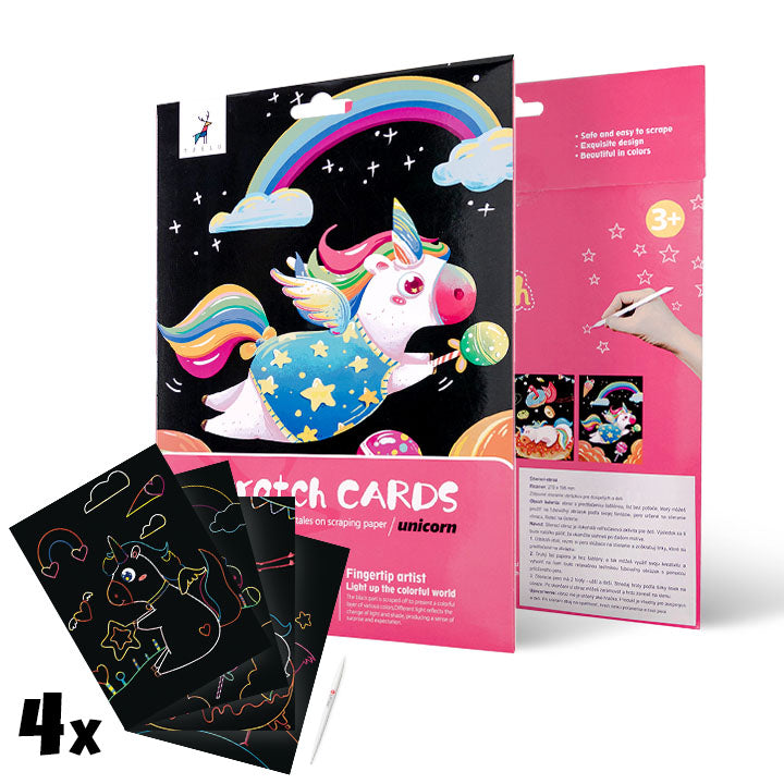 Магически картини за надраскване за деца - Unicorn - 4 броя — изображение 1