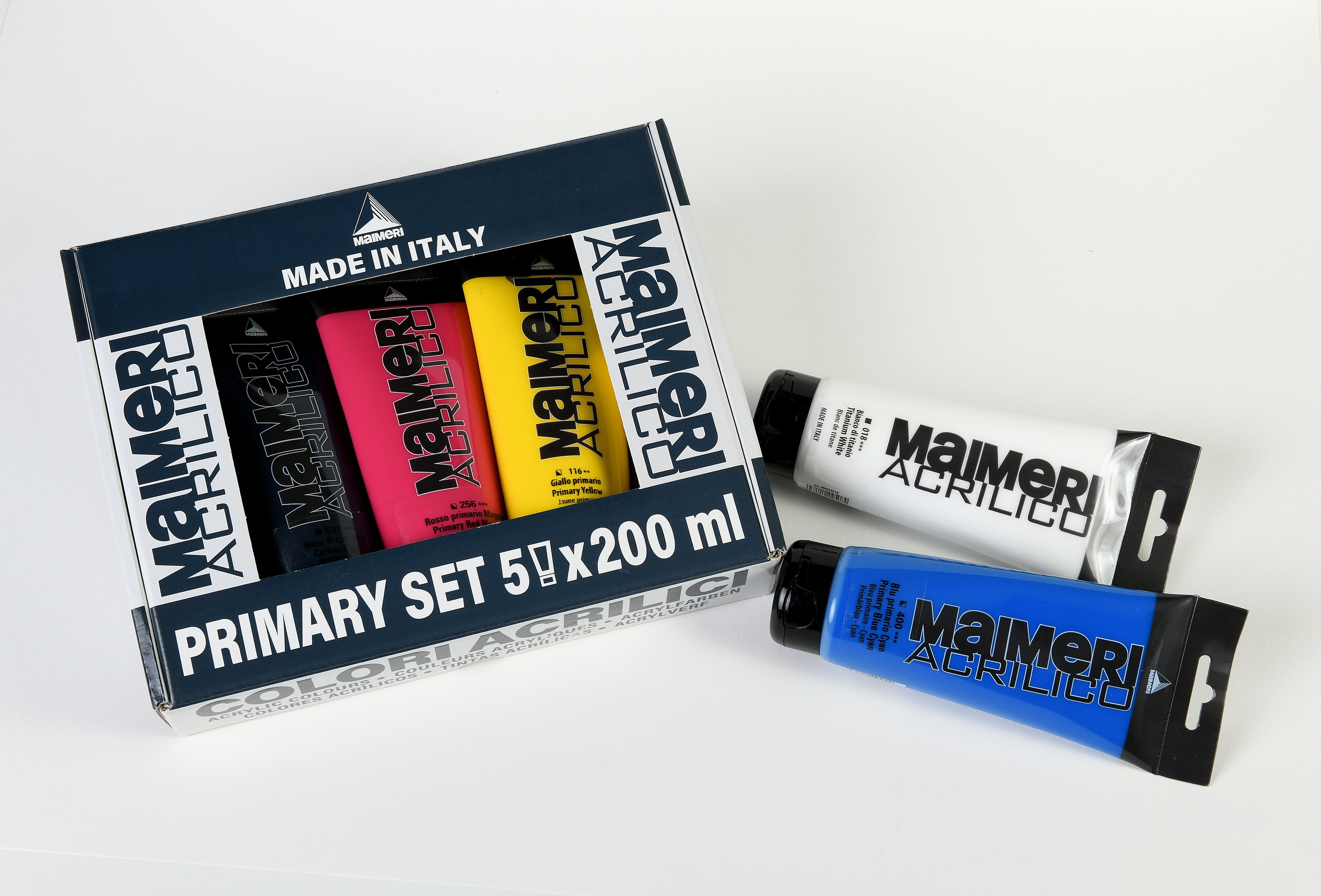 Maimeri Acrilico комплект акрилни бои Primary 200 ml