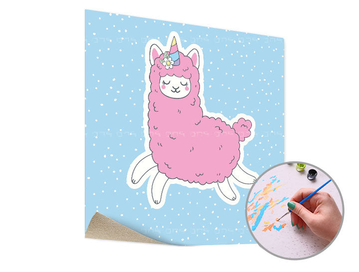 Рисуване по номера PINK LAMA SINGLE CUT – без рамка