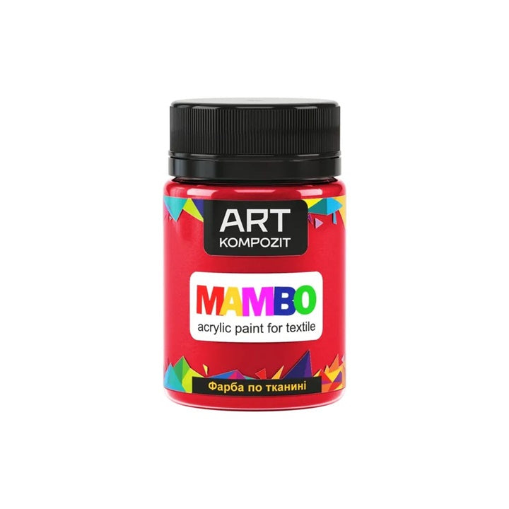MAMBO Акрилна боя за текстил и кожа 50ml - 10 червени