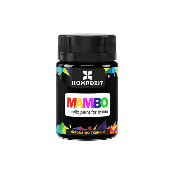 MAMBO Акрилна боя за текстил и кожа 50ml - 23 марсово черно