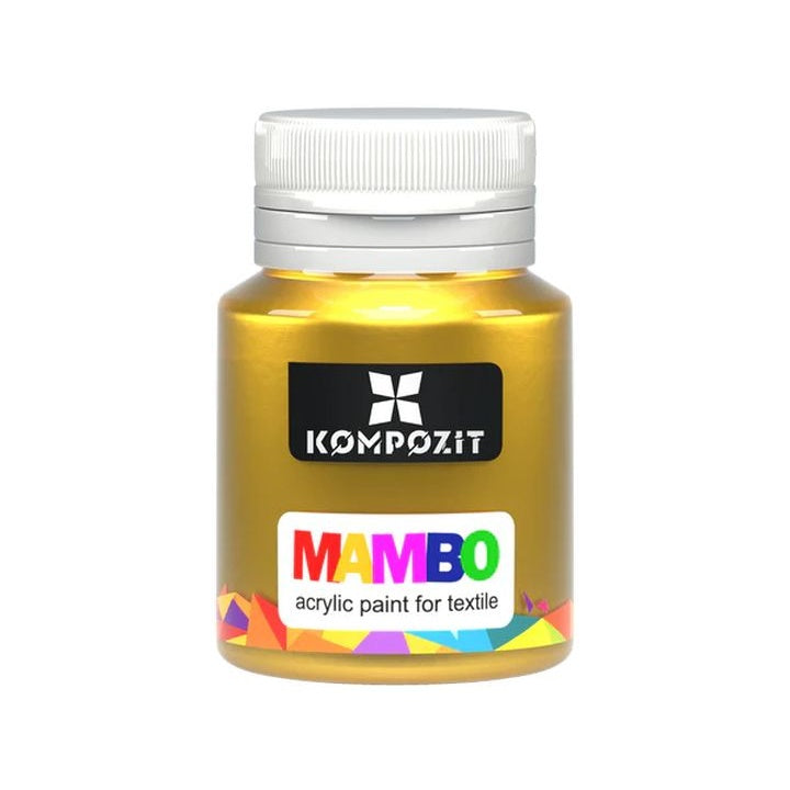 MAMBO Метална боя за текстил и кожа 20 ml – 54 Golden