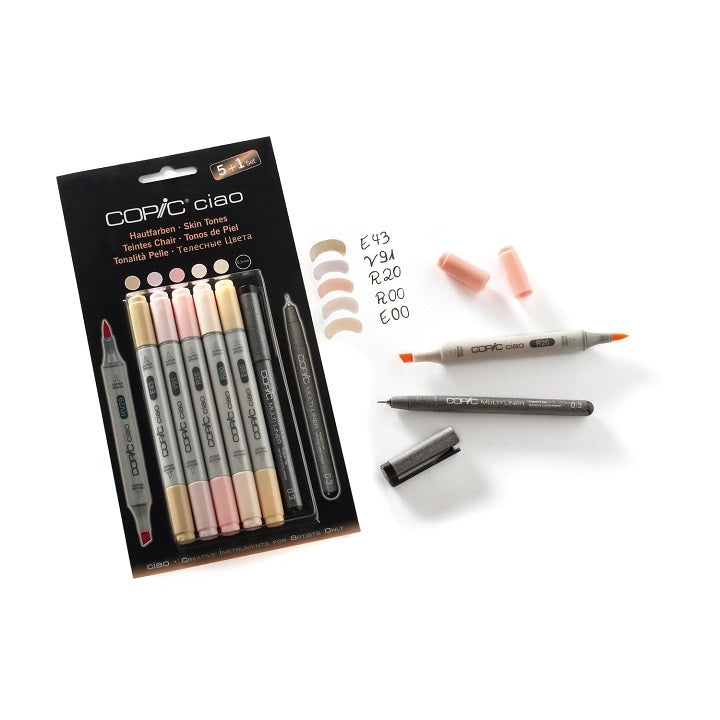 Маркери COPIC Ciao Skin Tones - комплект 5+1 — изображение 1