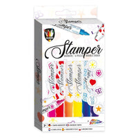 Маркери Stamper 6 бр. комплект за оцветяване и печат за деца с два края — изображение 1
