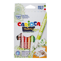 Маркери за текстил Carioca, тънък връх, 10 бр., микс от цветове