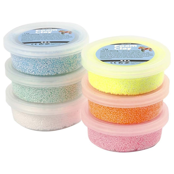 Маса за моделиране Foam Clay pastel glitter 6 x 14 гр — изображение 1