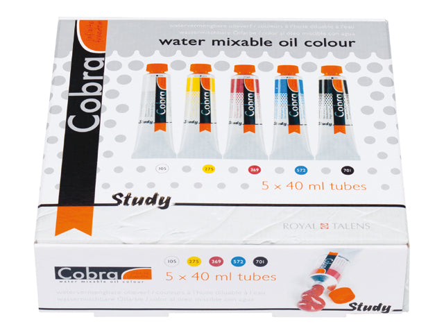 Маслени бои разредими с вода COBRA Study Set 5x40ml — изображение 1
