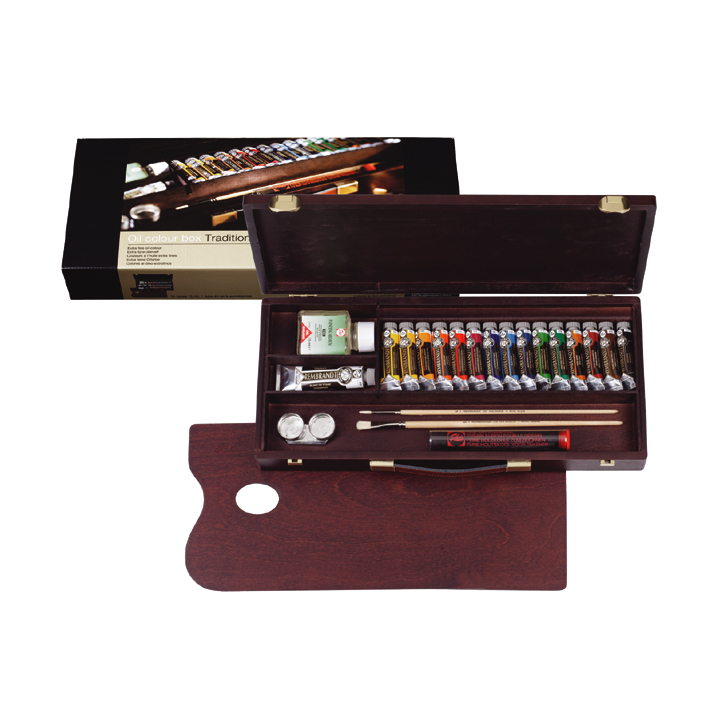 Маслени бои Rembrandt box traditional - 15x15ml + 1x40ml +  аксесоари — изображение 1