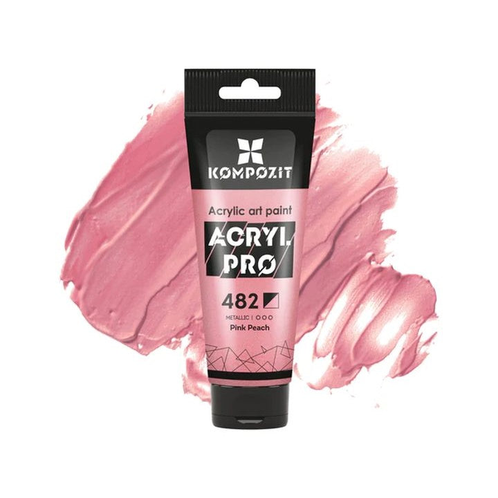 Металическа акрилна боя ACRYL PRO ART Composite 75 ml – 482 розово-прасковено