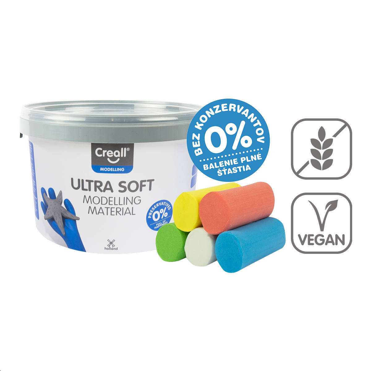 Моделираща маса Creall Ultra soft, 5 g, кофичка, микс цветове – × 220