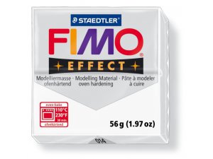 Глина за моделиране FIMO Ефект термично обработена - 56 г – прозрачна бяла