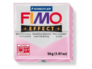 Глина за моделиране FIMO Ефект термично обработена - 56 г – пастелно розе