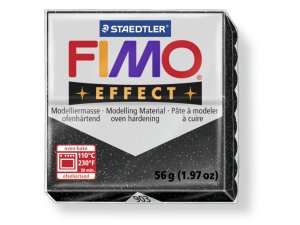 Глина за моделиране FIMO Ефект термично обработена - 56 г – Черен звезден прах