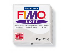 Глина за моделиране FIMO Soft термична обработка - 56 г – сива