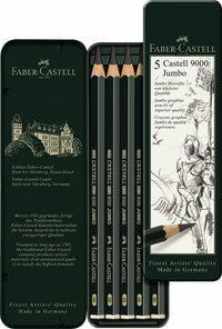 Моливи CASTELL 9000 Jumbo 5 броя - метална кутия — изображение 1