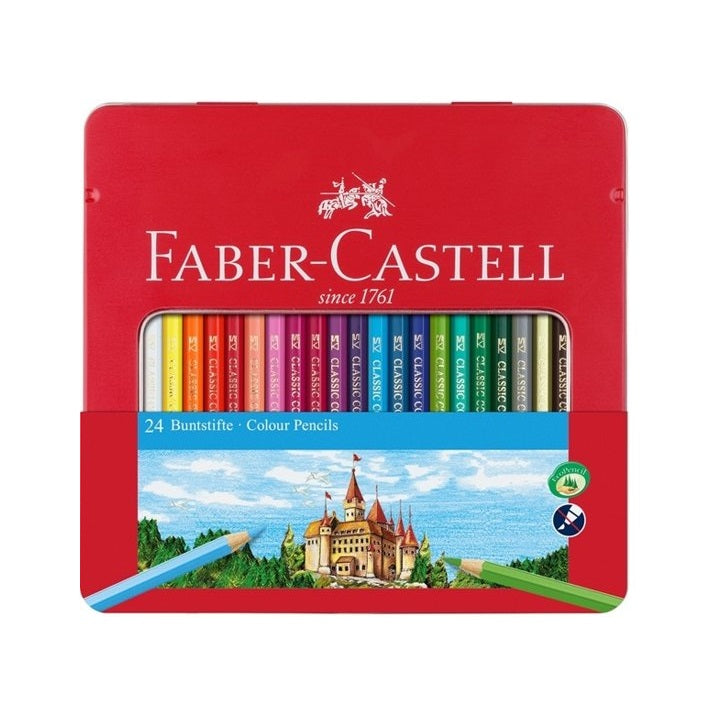 Моливи Faber-Castell комплект от 24 цвята в метална кутия с отвор — изображение 1