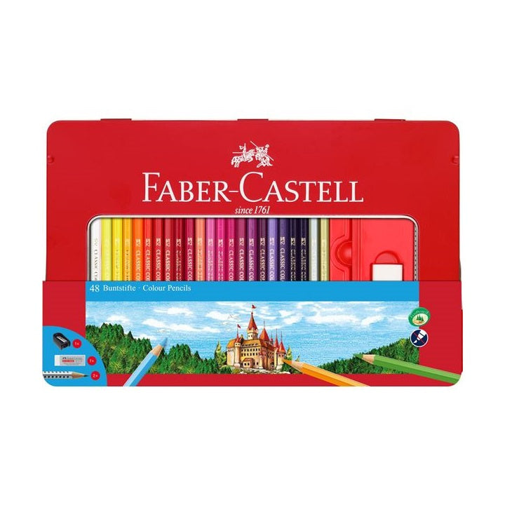 Моливи Faber-Castell комплект от 48 цвята в метална кутия с отвор — изображение 1