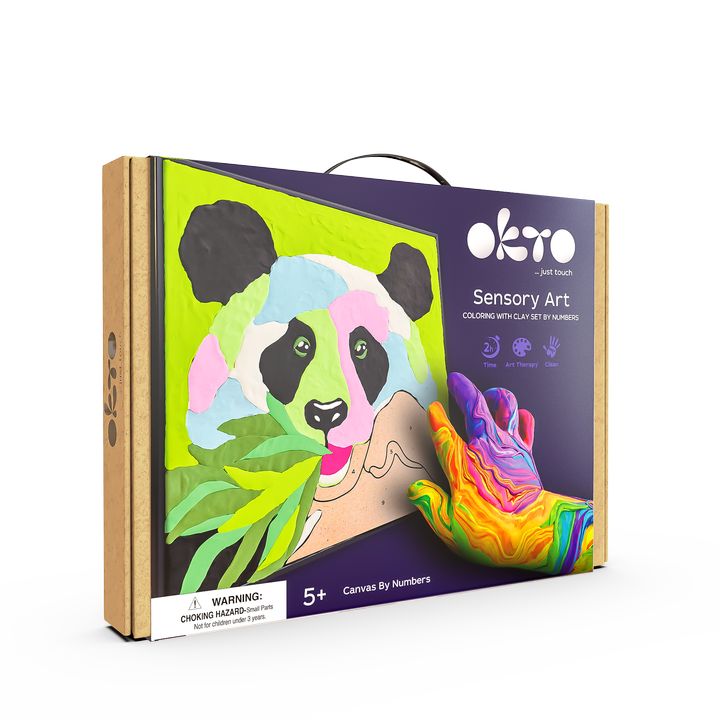 OKTO самовтвърдяваща се живопис 30 x 30 cm Panda — изображение 1