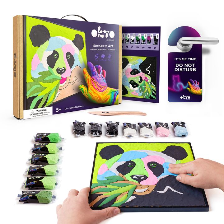 OKTO самовтвърдяваща се живопис 30 x 30 cm Panda — изображение 2