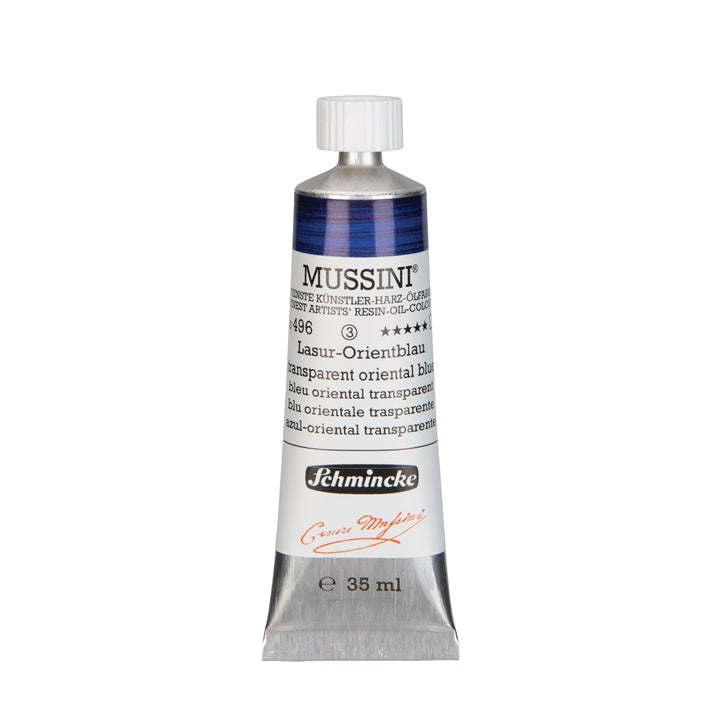 Маслени бои Schmincke MUSSINI 35 ml – 496 Ориенталско синьо прозрачно