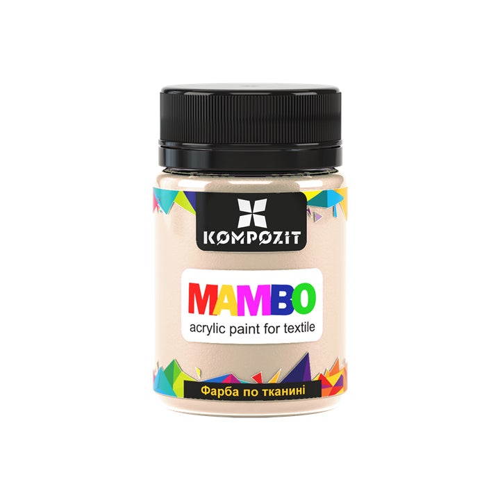MAMBO Пастелна акрилна боя за текстил и кожа 50ml – 101 пясъчно бежово