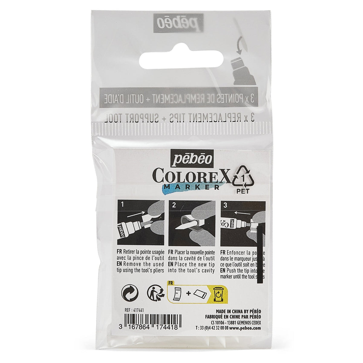 Pebeo Colorex комплект резервни писци за маркери 1 mm – 3 бр.