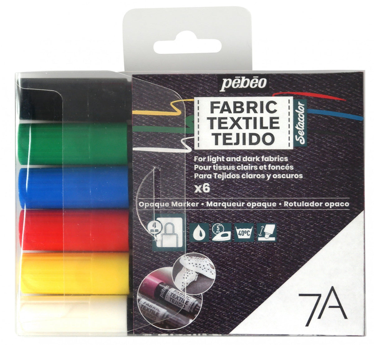 Pebeo комплект маркери за текстил Setacolor 6 бр. CLASSIC