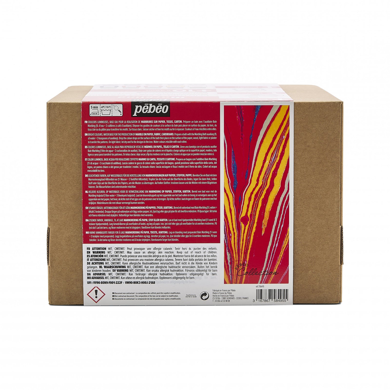 Pebeo Marbling комплект бои за мрамориране 10 x 45 ml
