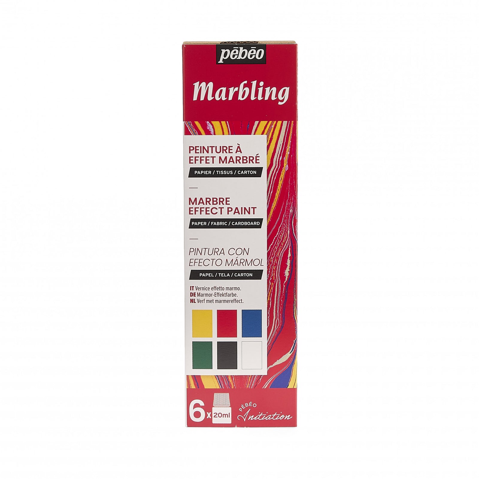 Pebeo Marbling комплект бои за мрамориране 6 x 20 ml