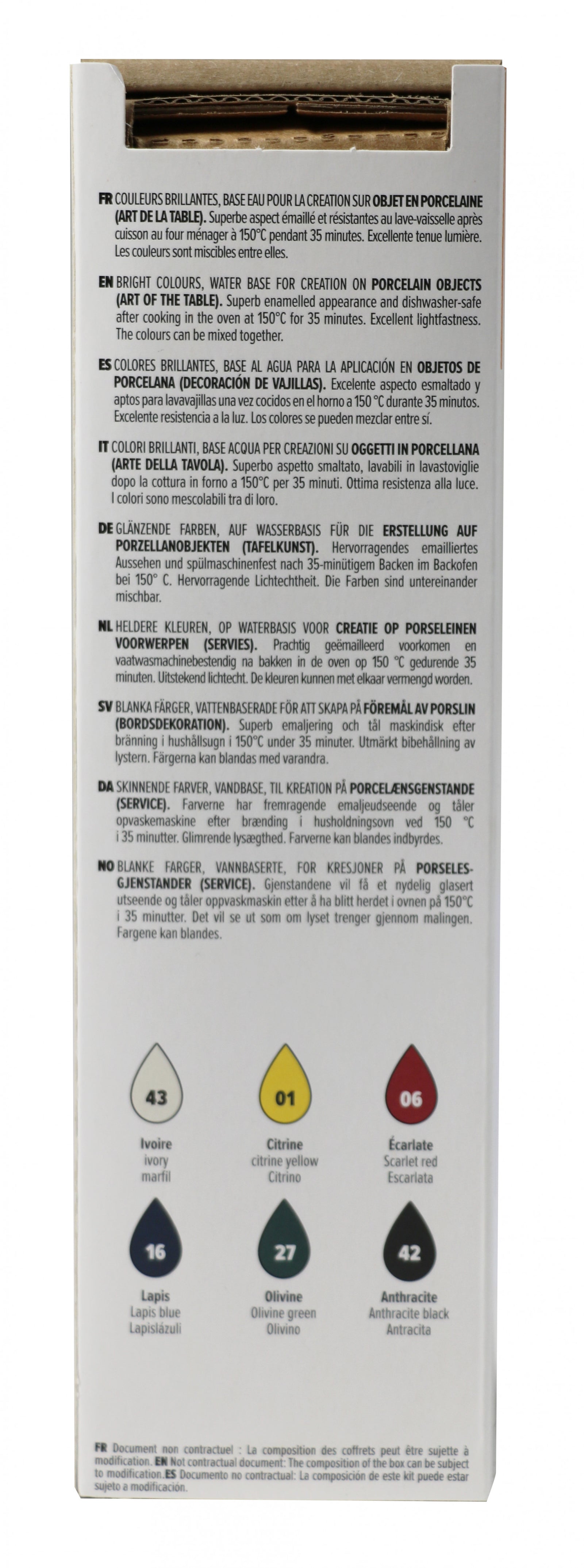 PEBEO Porcelaine 150 комплект бои за порцелан 6 x 20 ml