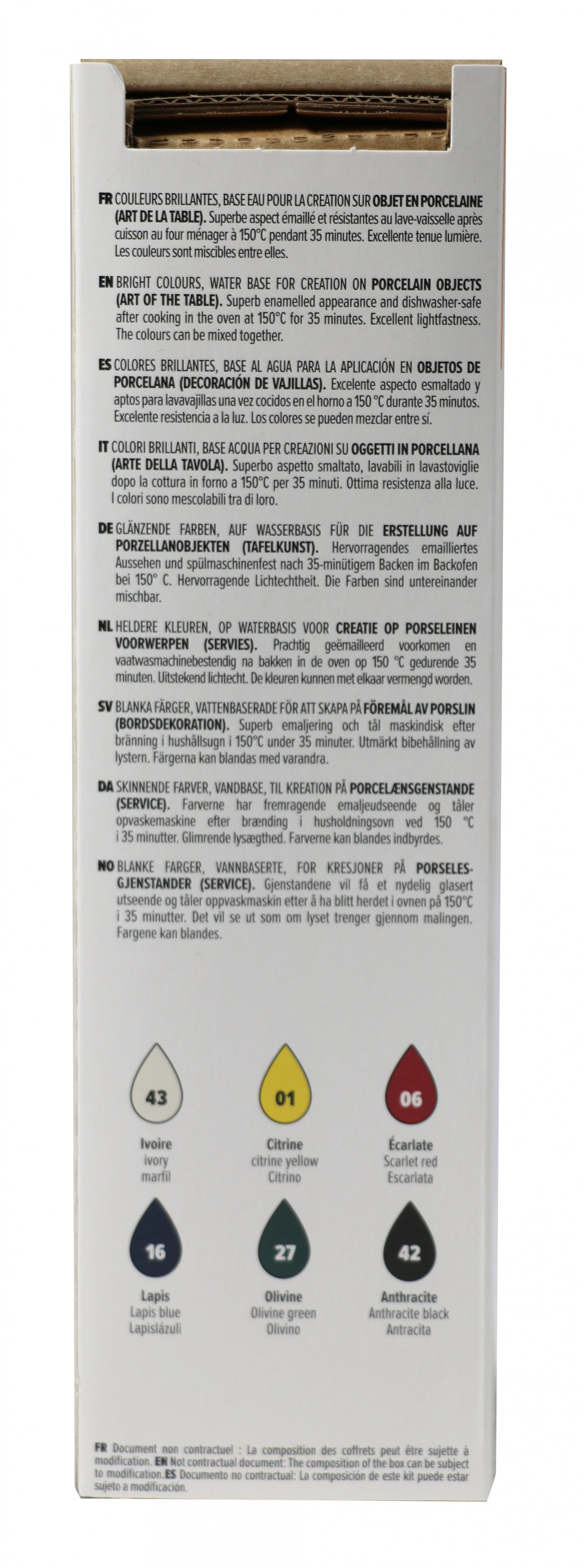 PEBEO Porcelaine 150 комплект бои за порцелан 6 x 20 ml