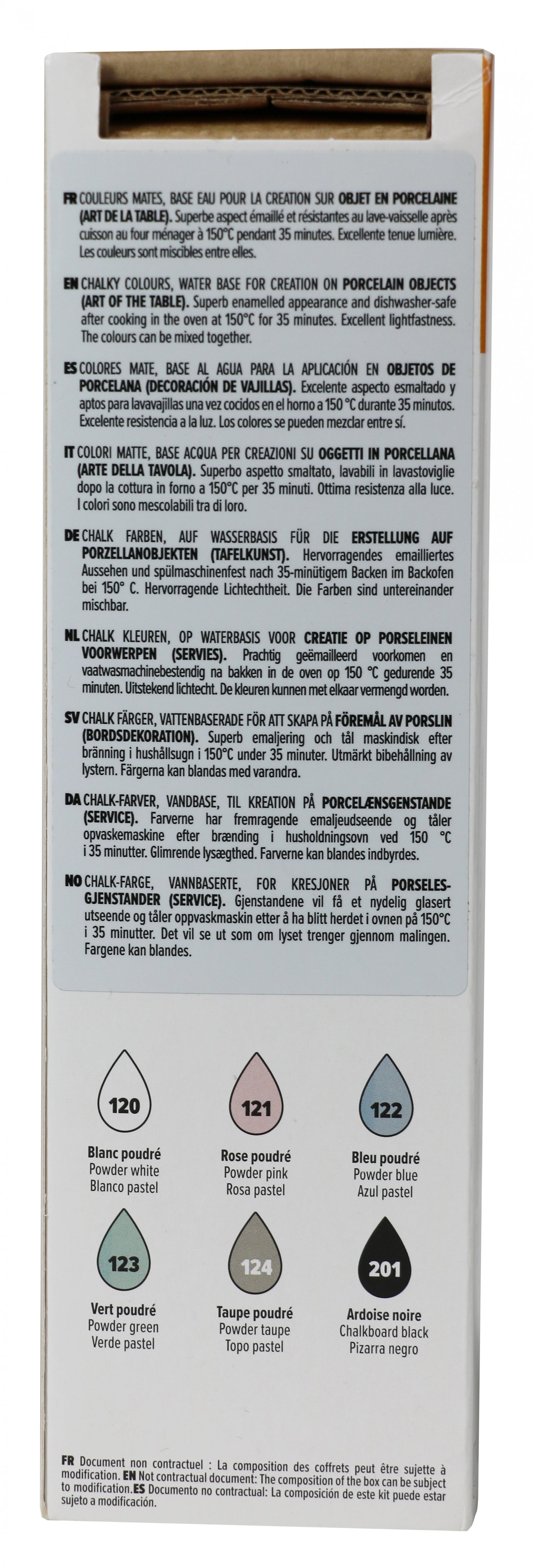 Pebeo Porcelaine 150 комплект бои за порцелан Chalk 6 x 20 ml