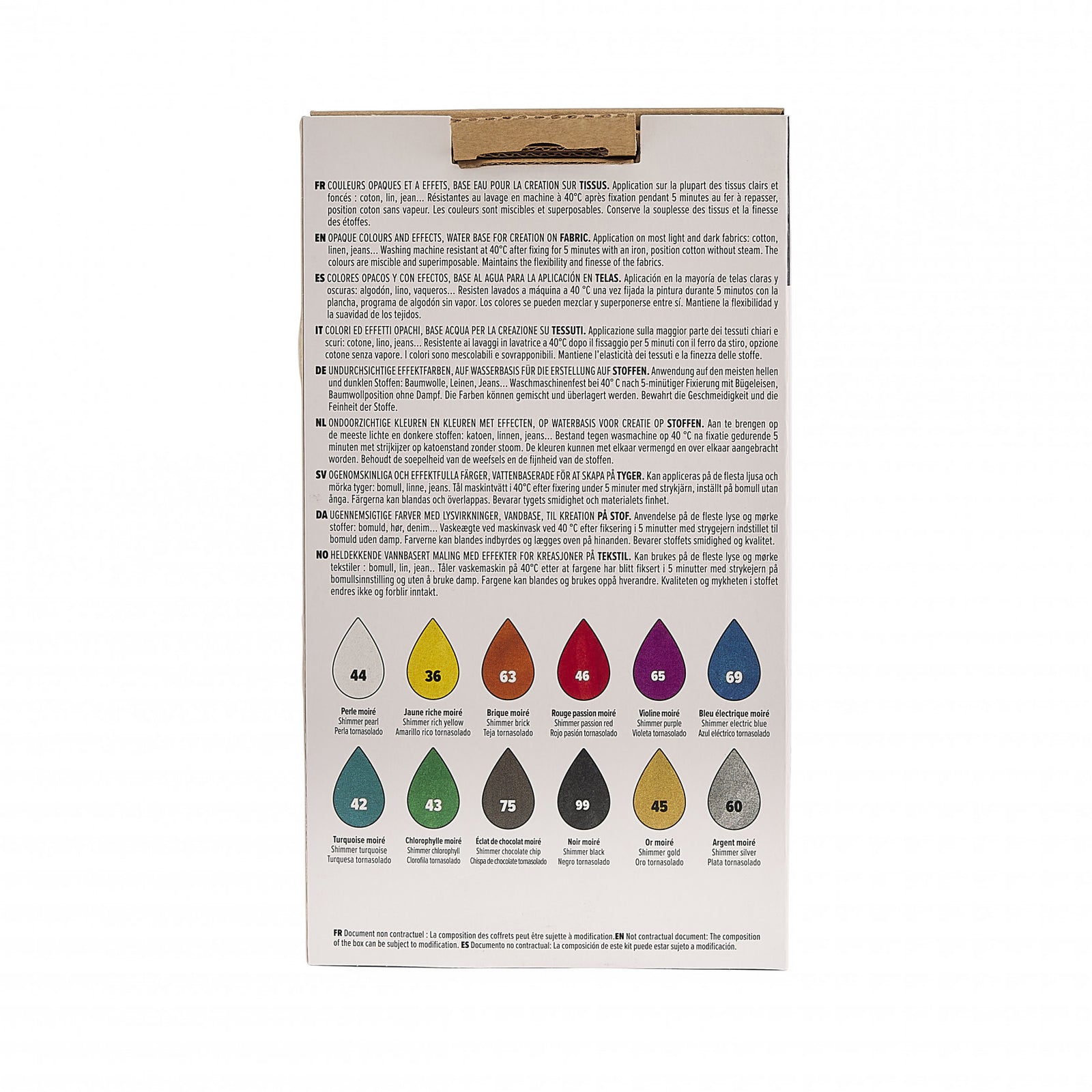 Pebeo Setacolor комплект покривни бои за текстил 12 x 20 ml