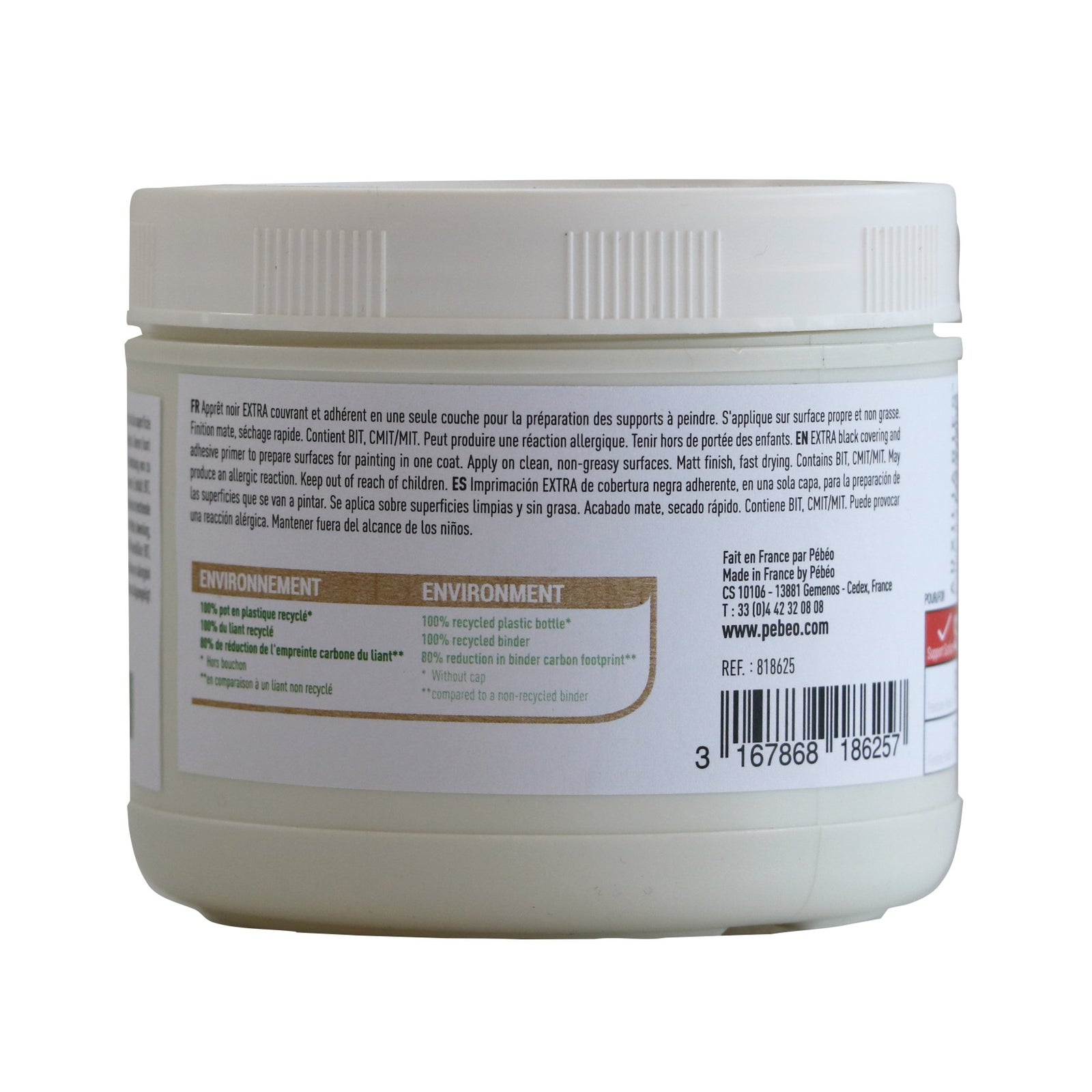 Pebeo Studio Acrylics черен акрилен гесо грунд 475 ml