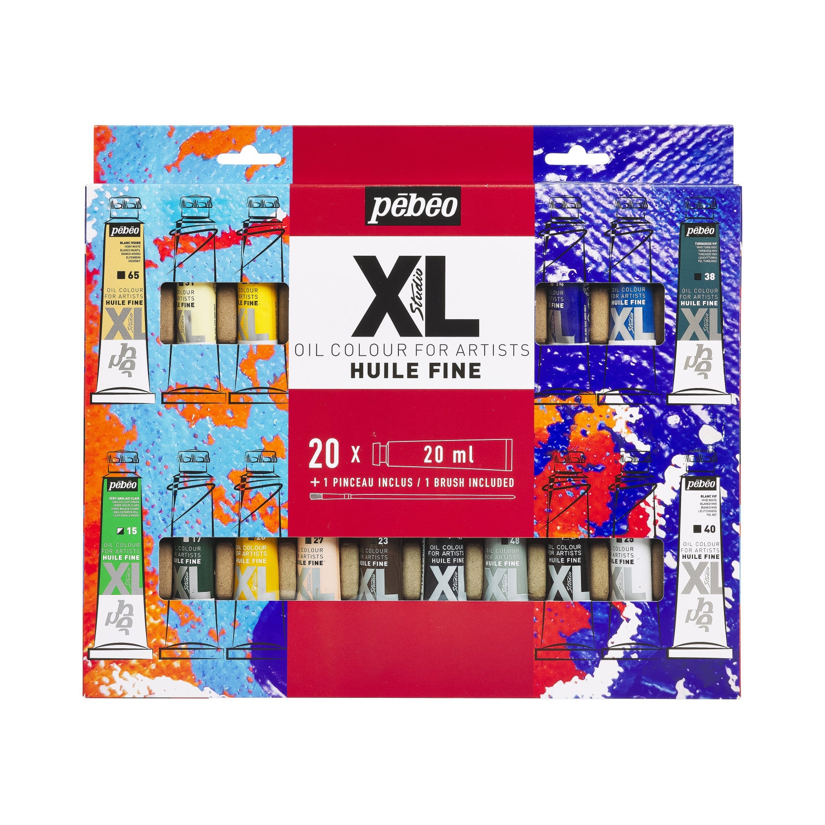 Комплект маслени бои Pebeo Studio XL 20 x 20 ml с четка