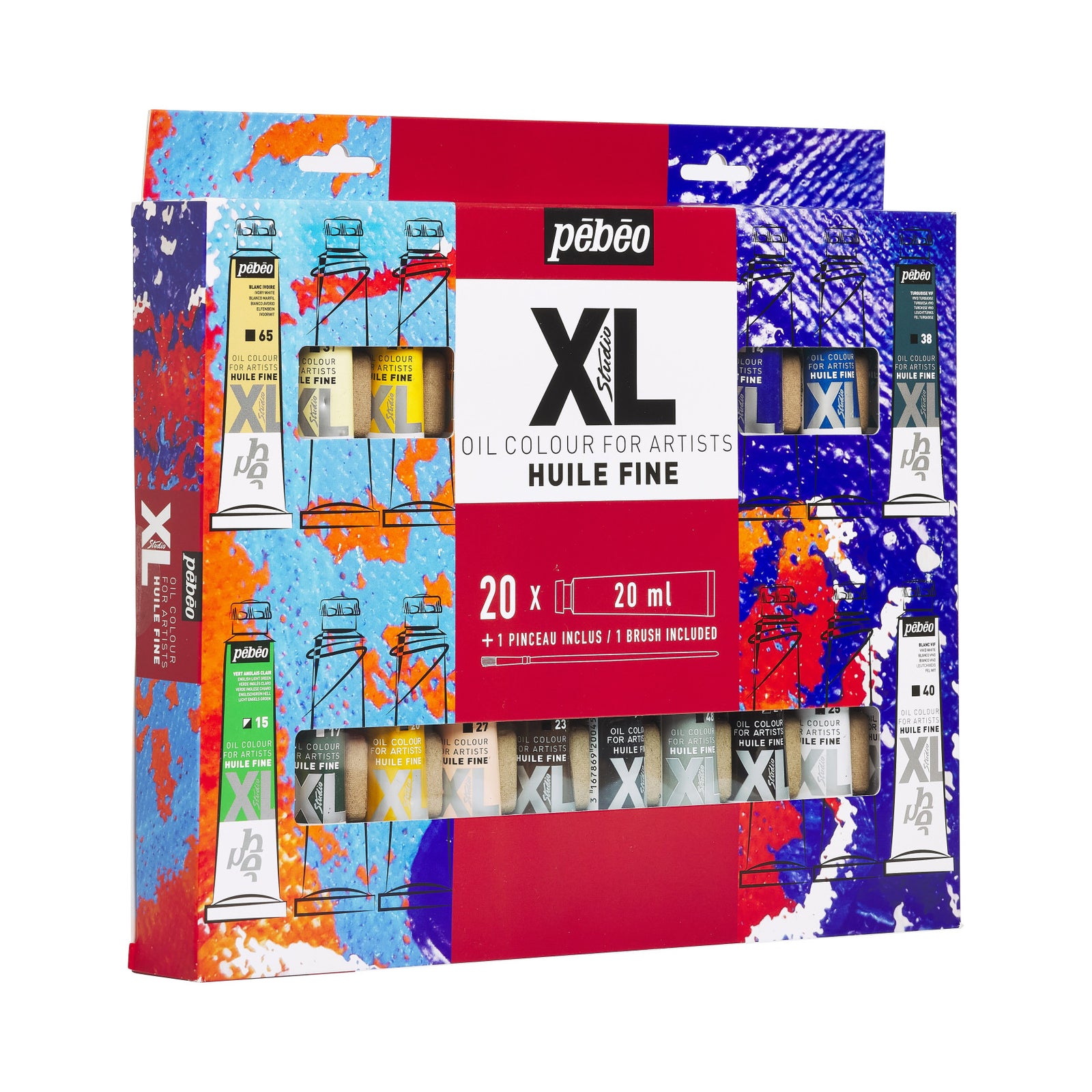 Комплект маслени бои Pebeo Studio XL 20 x 20 ml с четка