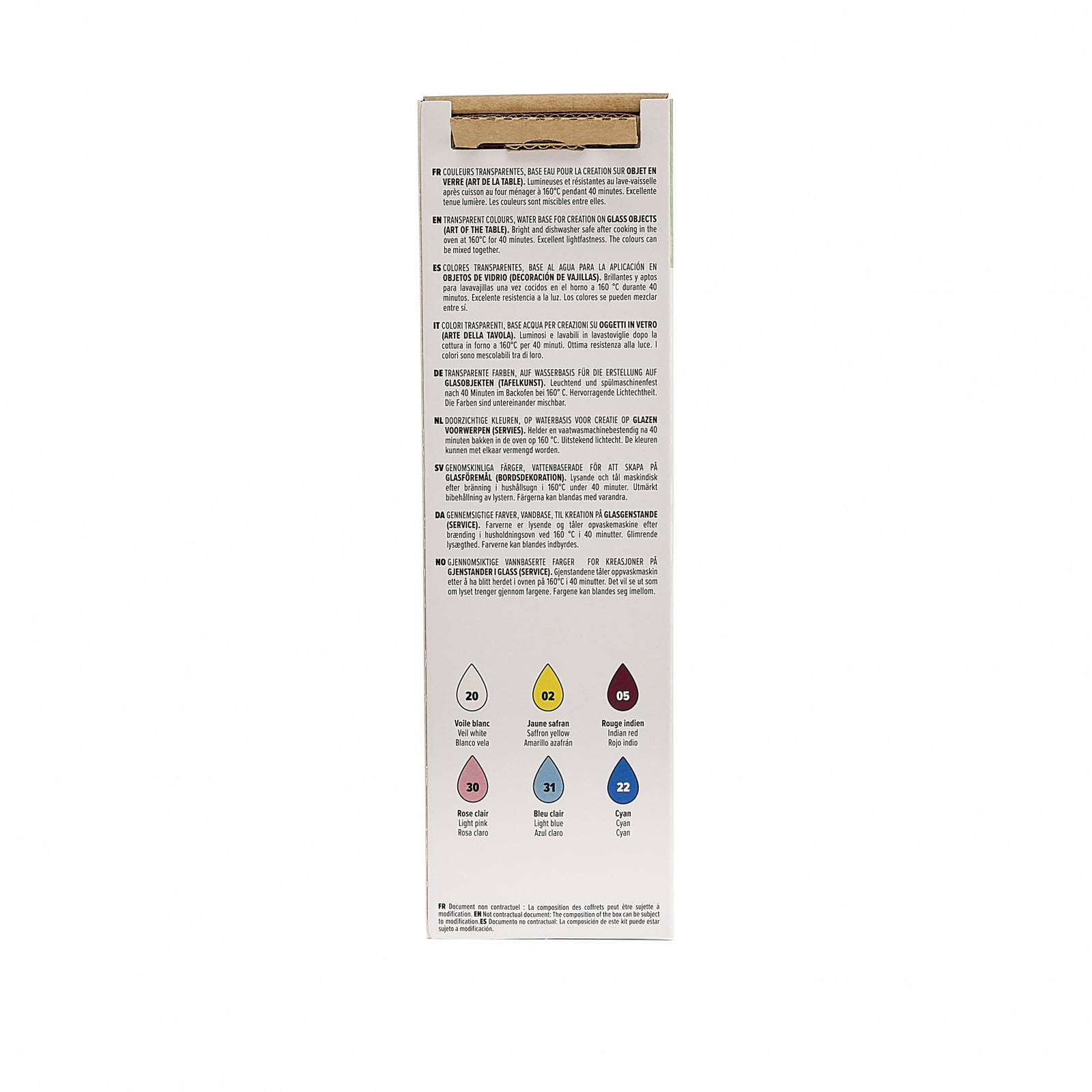 Pebeo Vitrea 160 комплект бои за стъкло 6 x 20 ml