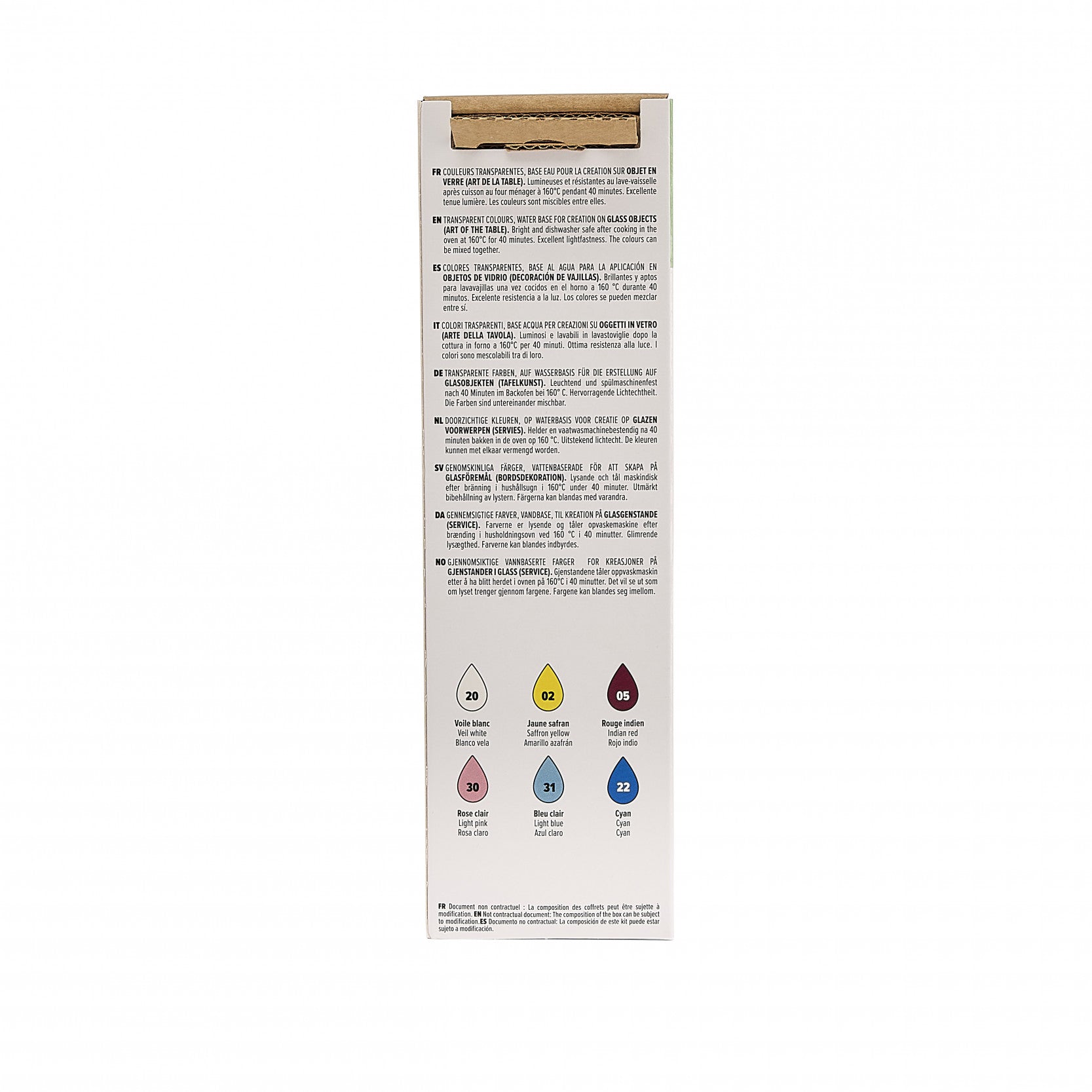 Pebeo Vitrea 160 комплект бои за стъкло 6 x 20 ml