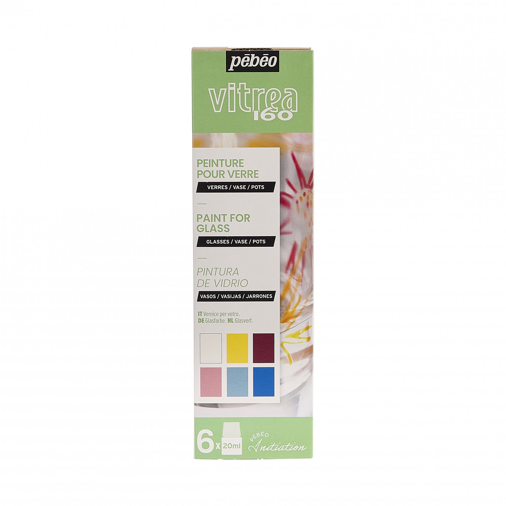 Pebeo Vitrea 160 комплект бои за стъкло 6 x 20 ml