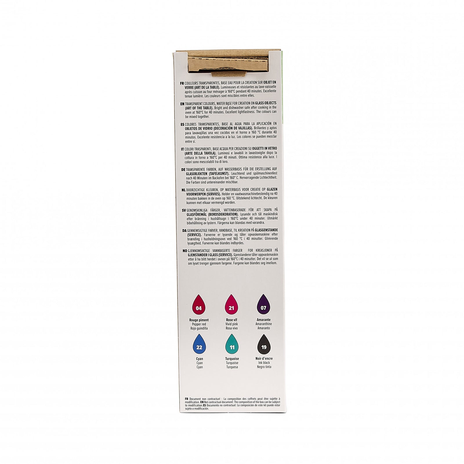 Pebeo Vitrea 160 комплект гланцови бои за стъкло 6 x 20 ml