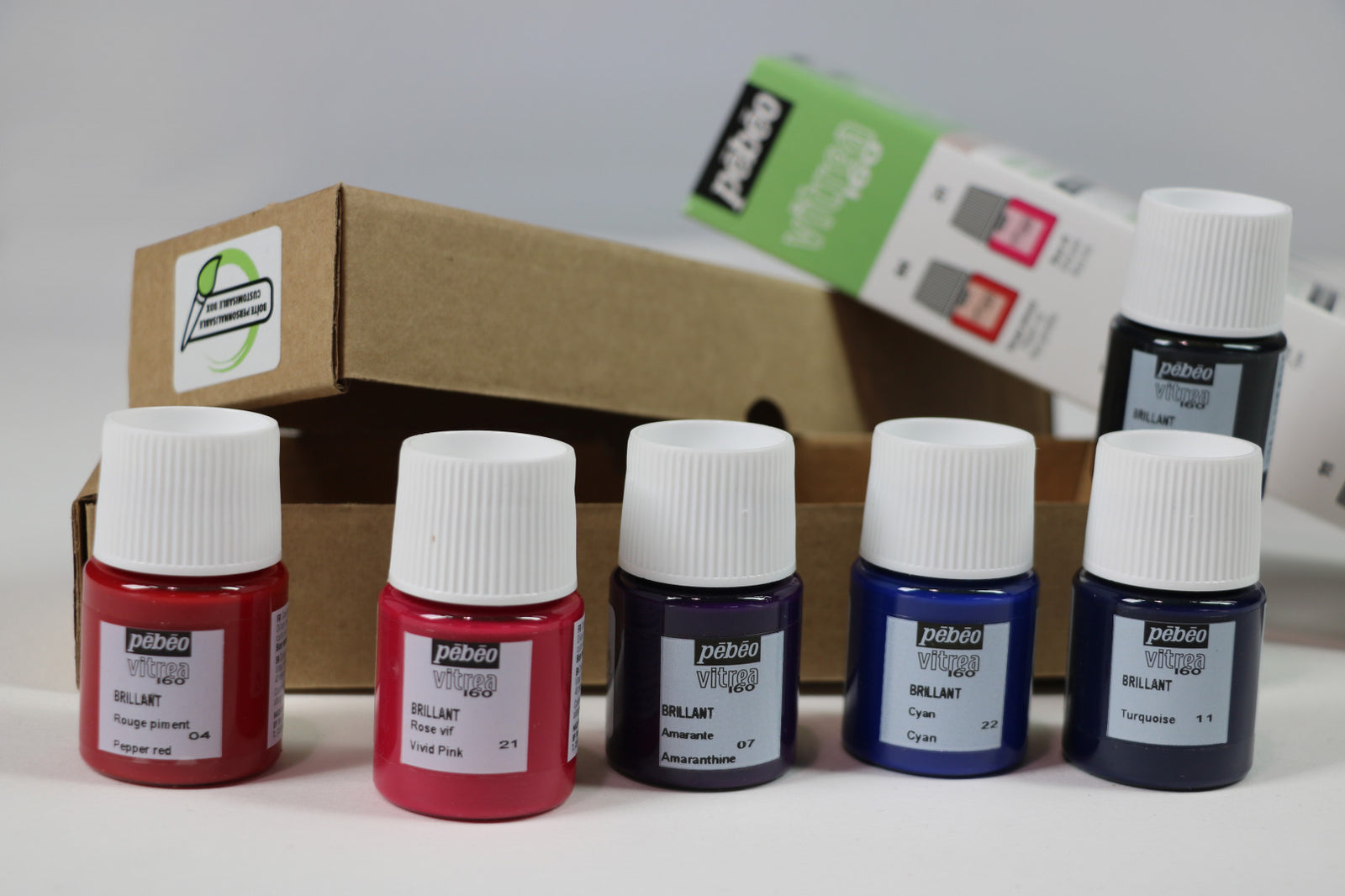 Pebeo Vitrea 160 комплект гланцови бои за стъкло 6 x 20 ml