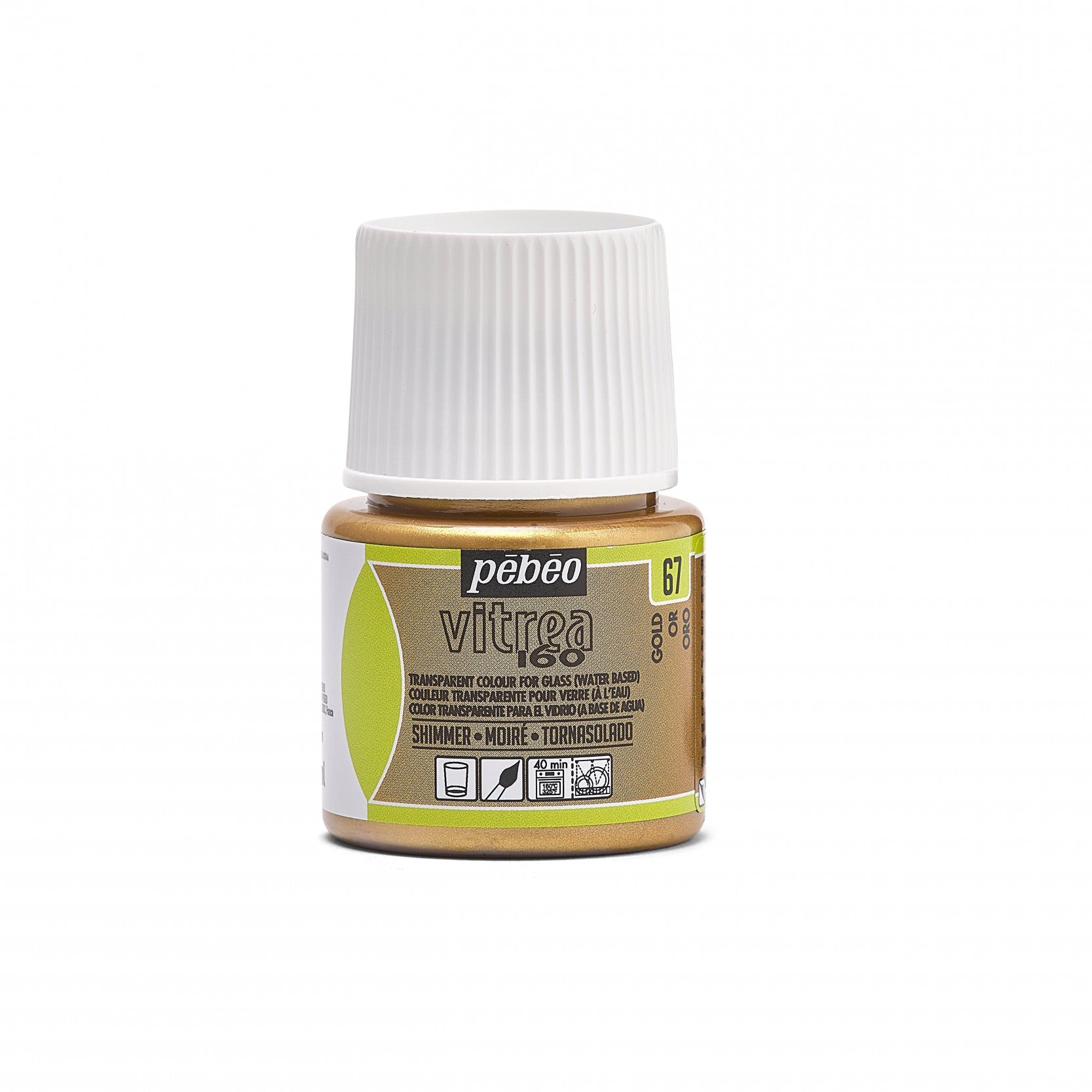 Витражна боя за стъкло Pebeo Vitrea 160 – 45 ml, Shimmer Gold