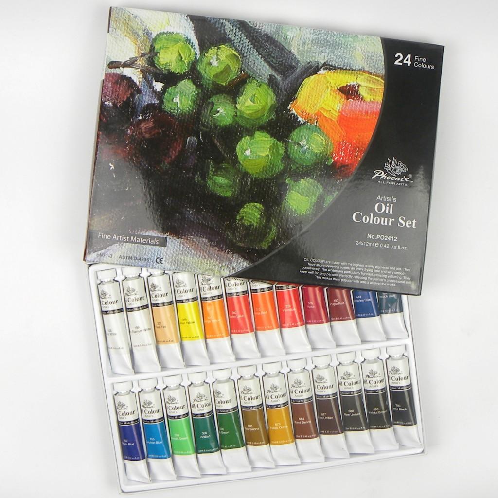 Phoenix – комплект маслени бои, 12–24 x 12 ml