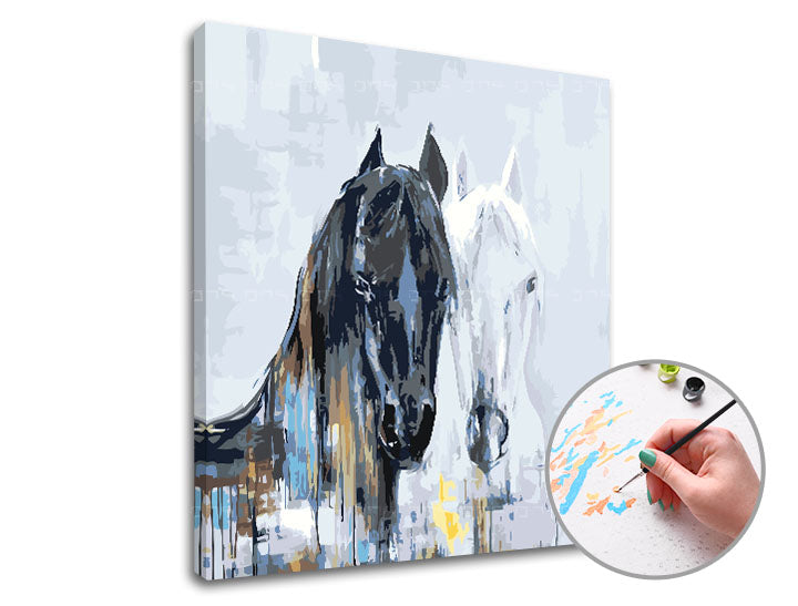 Рисуване по номера HORSE MAJESTY – 50х50 см - опънато платно върху рамка