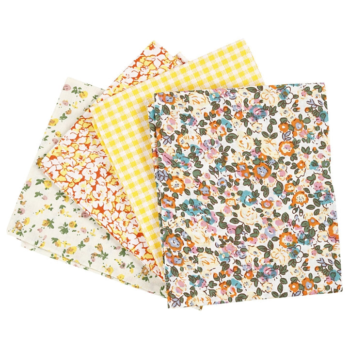 Плат за patchwork - жълта - 4 броя - 45 х 55 см — изображение 1