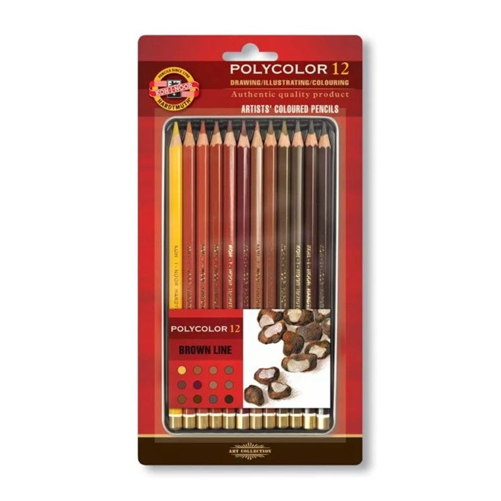 Поликолорни моливи KOH-I-NOOR / кафяви нюанси, 12 бр. — изображение 1
